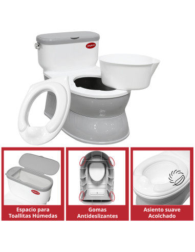Baño Entrenador para Niños con Sonido de Agua Asiento Acolchado Antideslizante Soporte para Papel Higiénico | Joykoo Tienda Oficial