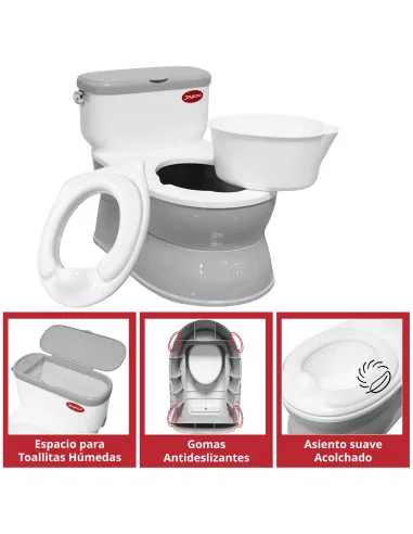 Baño Entrenador para Niños con Sonido de Agua Asiento Acolchado Antideslizante Soporte para Papel Higiénico | Joykoo Tienda Oficial