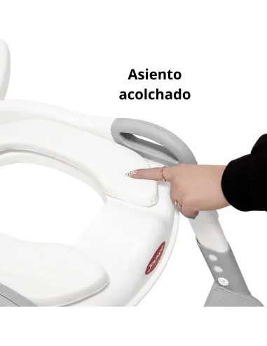Baño Entrenador Infantil con Escalera Asiento Acolchado Antideslizante Plegable y Ajustable para Sanitario Común | Joykoo Tienda Oficial