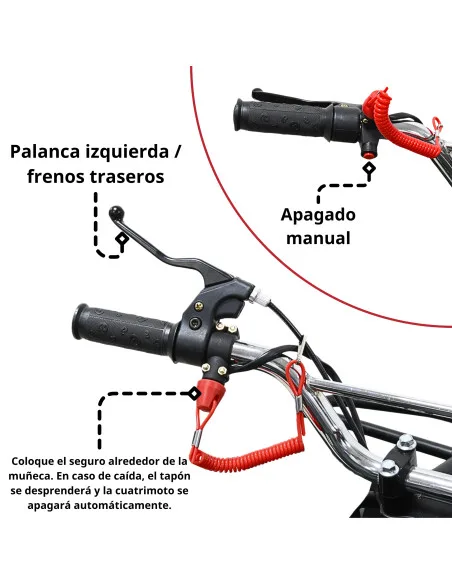 Cuatrimoto a Gasolina 49 cc 2T Arranque Manual Doble Freno de Disco Embrague Automático Carga Máx 50 kg Hasta 40 km/h | Joykoo Tienda Oficial