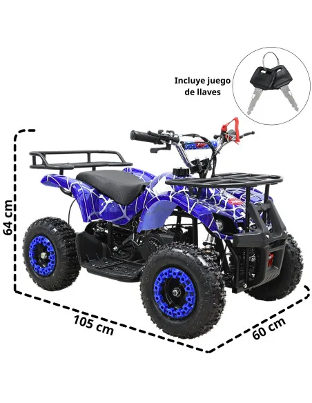 Cuatrimoto a Gasolina 49cc 2T Suspensión de Resorte Arranque Manual Freno de Disco Carga Máx 50 kg Hasta 40 km/h | Joykoo Tienda Oficial