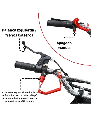 Cuatrimoto a Gasolina 49cc 2T Suspensión de Resorte Arranque Manual Freno de Disco Carga Máx 50 kg Hasta 40 km/h | Joykoo Tienda Oficial