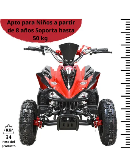 Cuatrimoto a Gasolina 49 cc 2T Arranque Manual Doble Freno de Disco Embrague Automático Carga Máx 50 kg Hasta 40 km/h | Joykoo Tienda Oficial