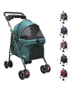 Carriola para Mascotas Cochecito para Perros y Gatos Pequeños - Medianos Ligera y Plegable con Freno Bandeja Portavasos Joykoo -