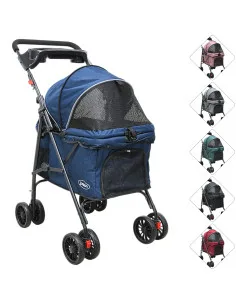 Carriola para Mascotas Cochecito para Perros y Gatos Pequeños - Medianos Ligera y Plegable con Freno Bandeja Portavasos Joykoo -