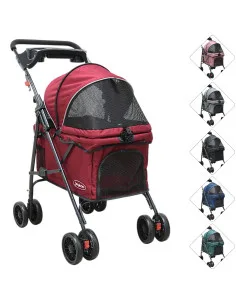 Carriola para Mascotas Cochecito para Perros y Gatos Pequeños - Medianos Ligera y Plegable con Freno Bandeja Portavasos Joykoo -