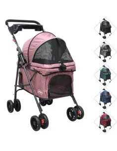 Carriola para Mascotas Cochecito para Perros y Gatos Pequeños - Medianos Ligera y Plegable con Freno Bandeja Portavasos Joykoo - 2