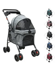 Carriola para Mascotas Cochecito para Perros y Gatos Pequeños - Medianos Ligera y Plegable con Freno Bandeja Portavasos Joykoo -