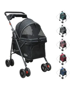Carriola para Mascotas Cochecito para Perros y Gatos Pequeños - Medianos Ligera y Plegable con Freno Bandeja Portavasos Joykoo -
