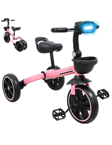Triciclo 3 en 1 Plegable para Niños Convertible a Bicicleta y Balance Bike Luz Sonido Apto a partir de 2 Años o Hasta 25 kg | Joykoo Tienda Oficial