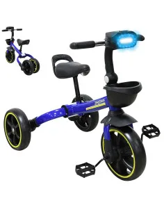 Triciclo 3 en 1 Plegable para Niños Convertible a Bicicleta y Balance Bike Luz Sonido Apto a partir de 2 Años o Hasta 25 kg Joyk