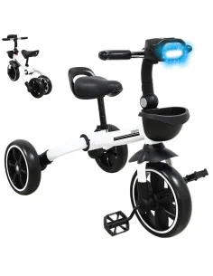 Triciclo 3 en 1 Plegable para Niños Convertible a Bicicleta y Balance Bike Luz Sonido Apto a partir de 2 Años o Hasta 25 kg Joyk