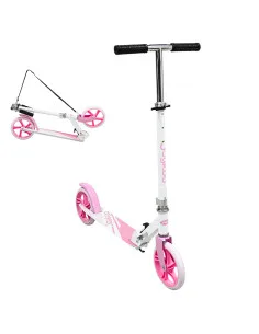 Scooter para Niños Altura Ajustable Ruedas de Goma Freno Trasero Plegable con Correa Apto a partir de 115 cm Soporta hasta 50 kg