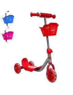 Scooter para Niños con Canastilla Tres Ruedas de Goma Manubrio Ajustable de 60 a 72 cm Soporta hasta 25 kg Joykoo - 1