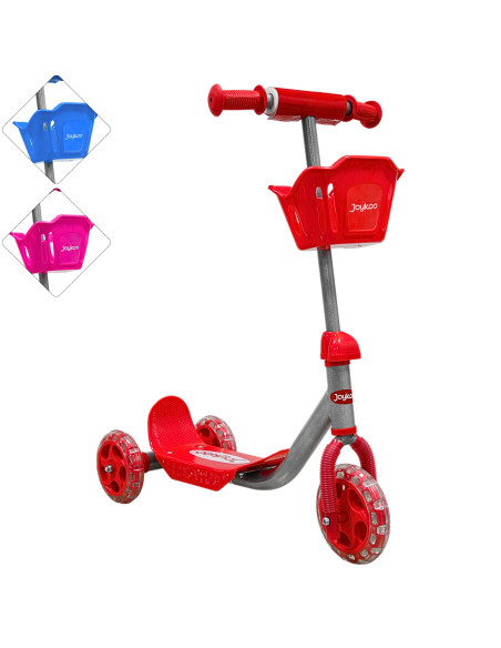 Scooter para Niños con Canastilla Tres Ruedas de Goma Manubrio Ajustable de 60 a 72 cm Soporta hasta 25 kg Joykoo - 1