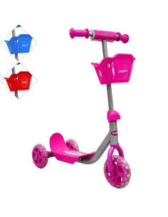 Scooter para Niños con Canastilla Tres Ruedas de Goma Manubrio Ajustable de 60 a 72 cm Soporta hasta 25 kg Joykoo - 1 2
