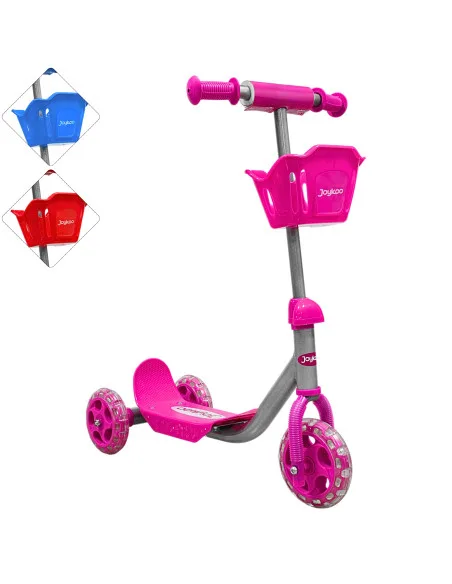 Scooter para Niños con Canastilla Tres Ruedas de Goma Manubrio Ajustable de 60 a 72 cm Soporta hasta 25 kg | Joykoo Tienda Oficial