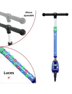 Scooter Patín del Diablo para Niños con Luces Plegable Altura Ajustable Antideslizante Freno 3 a 8 Años Joykoo - 1 2
