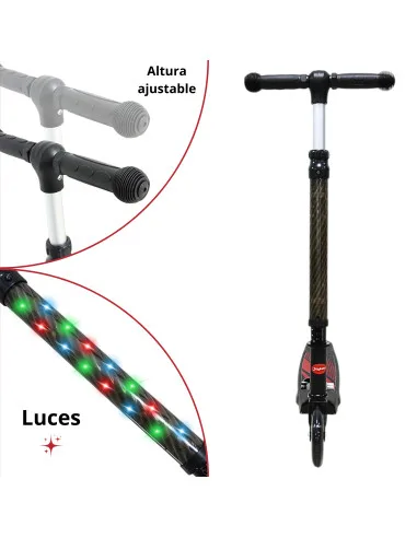 Scooter Patín del Diablo para Niños con Luces Plegable Altura Ajustable Antideslizante Freno 3 a 8 Años | Joykoo Tienda Oficial
