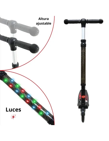 Scooter Patín del Diablo para Niños con Luces Plegable Altura Ajustable Antideslizante Freno 3 a 8 Años | Joykoo Tienda Oficial