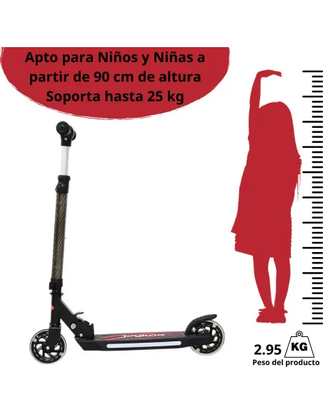 Scooter Patín del Diablo para Niños con Luces Plegable Altura Ajustable Antideslizante Freno 3 a 8 Años | Joykoo Tienda Oficial