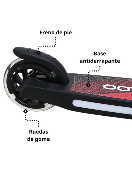Scooter Patín del Diablo para Niños con Luces Plegable Altura Ajustable Antideslizante Freno 3 a 8 Años | Joykoo Tienda Oficial
