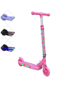 Scooter Patín del Diablo para Niños con Luces Plegable Altura Ajustable Antideslizante Freno 3 a 8 Años Joykoo - 22