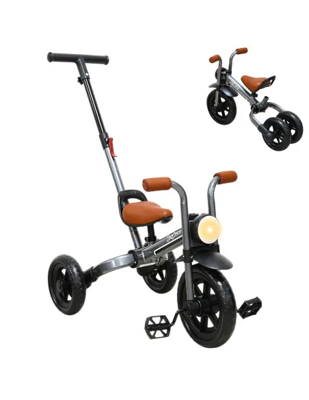 Triciclo 3 en 1 para Niños con Bastón, Bici y Bicicleta de Balance Plegable Torreta con Luz Soporta hasta 25 kg | Joykoo Tienda Oficial