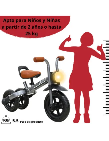 Triciclo 3 en 1 para Niños con Bastón, Bici y Bicicleta de Balance Plegable Torreta con Luz Soporta hasta 25 kg | Joykoo Tienda Oficial