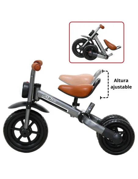 Triciclo 3 en 1 para Niños con Bastón, Bici y Bicicleta de Balance Plegable Torreta con Luz Soporta hasta 25 kg | Joykoo Tienda Oficial