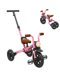 Triciclo 3 en 1 para Niños con Bastón, Bici y Bicicleta de Balance Plegable Torreta con Luz Soporta hasta 25 kg  - 33