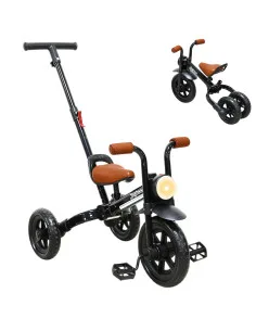 Triciclo 3 en 1 para Niños con Bastón, Bici y Bicicleta de Balance Plegable Torreta con Luz Soporta hasta 25 kg  - 41