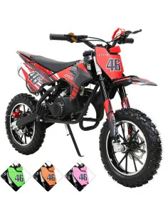 Mini Moto Cross a Gasolina 49cc 2 Tiempos para Niños a partir de 10 Años Frenos de Disco Todoterreno 35 km/h Joykoo - 1 2