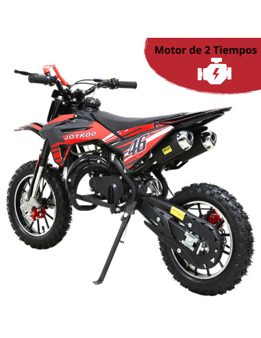 Mini Moto Cross a Gasolina 49cc 2 Tiempos para Niños a partir de 10 Años Frenos de Disco Todoterreno 35 km/h | Joykoo Tienda Oficial