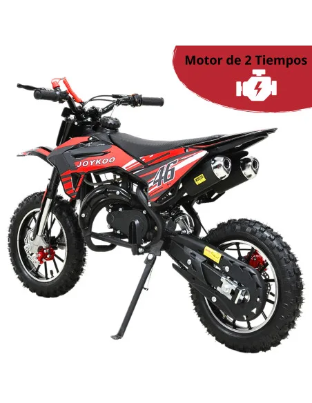 Mini Moto Cross a Gasolina 49cc 2 Tiempos para Niños a partir de 10 Años Frenos de Disco Todoterreno 35 km/h | Joykoo Tienda Oficial