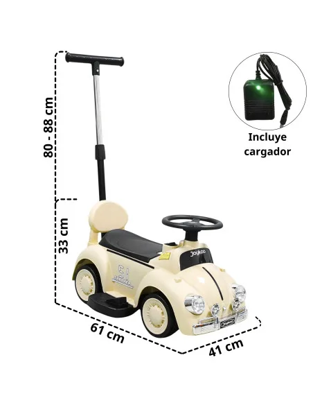 Montable Eléctrico para Niños 6v con Bastón Ajustable Luces Música Seguro Anticaídas Hasta 15 kg | Joykoo Tienda Oficial