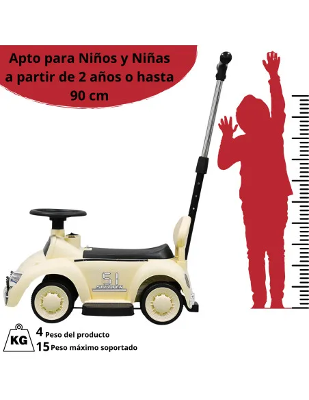 Montable Eléctrico para Niños 6v con Bastón Ajustable Luces Música Seguro Anticaídas Hasta 15 kg | Joykoo Tienda Oficial