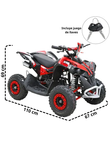 Cuatrimoto Montable ATV para Niños Motor a Gasolina 49cc Soporta Hasta 60kg Todo Terreno Frenos de Disco Suspensión 40km/h | Joykoo Tienda Oficial