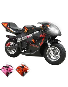 MINI Moto Deportiva de Gasolina 49cc para Niños Motor 2 Tiempos Arranque Manual Frenos de Disco Soporta hasta 40 kg Joykoo - 1
