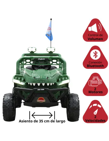 Montable Eléctrico para Niños Dinosaurio con Control Remoto Luces Bluetooth Música Batería 12v Hasta 30 kg | Joykoo Tienda Oficial