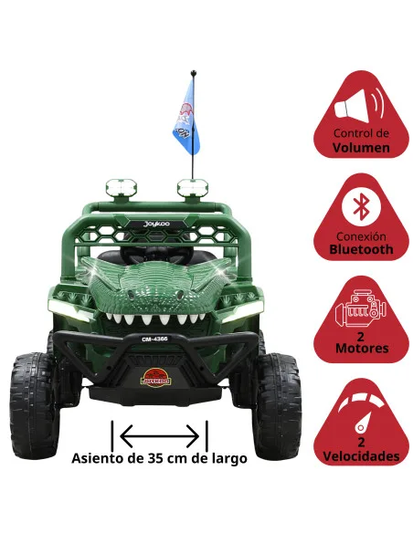 Montable Eléctrico para Niños Dinosaurio con Control Remoto Luces Bluetooth Música Batería 12v Hasta 30 kg | Joykoo Tienda Oficial