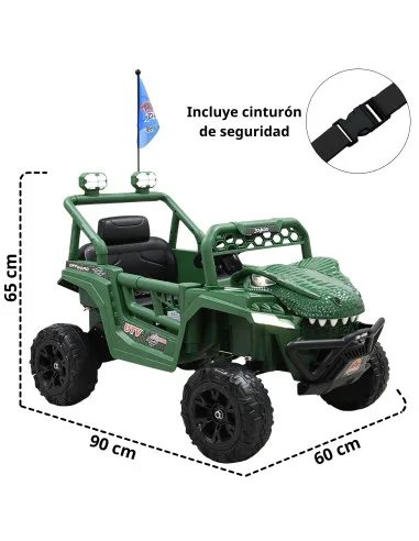 Montable Eléctrico para Niños Dinosaurio con Control Remoto Luces Bluetooth Música Batería 12v Hasta 30 kg | Joykoo Tienda Oficial