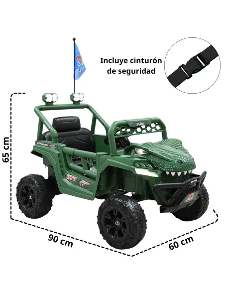 Montable Eléctrico para Niños Dinosaurio con Control Remoto Luces Bluetooth Música Batería 12v Hasta 30 kg | Joykoo Tienda Oficial