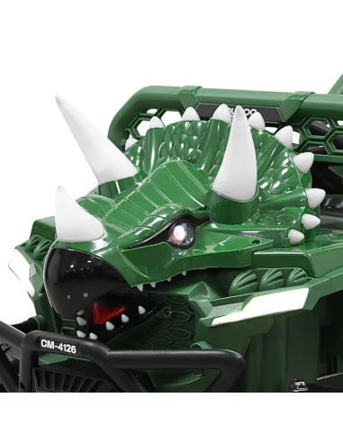 Montable Eléctrico para Niños Dinosaurio 3 Cuernos 12V Control Remoto Bluetooth Luces Apto desde 3 Años hasta 30 kg | Joykoo Tienda Oficial