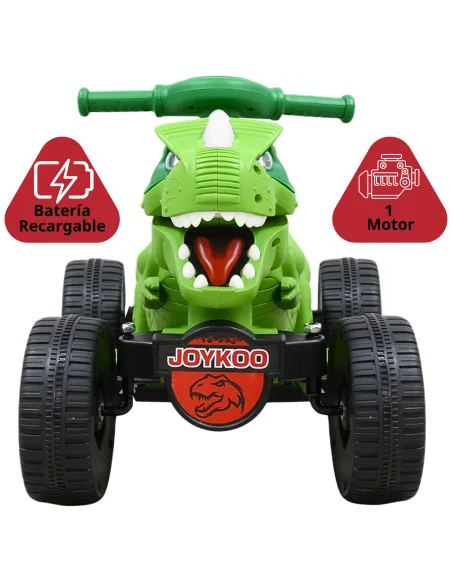 Montable Eléctrico para Niños Dinosaurio con Luz Música Pedal Acelerador Batería 6V Apto desde 3 Años hasta 25 kg | Joykoo Tienda Oficial