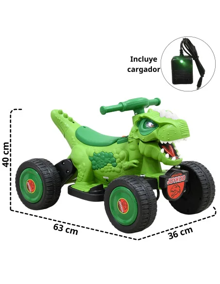 Montable Eléctrico para Niños Dinosaurio con Luz Música Pedal Acelerador Batería 6V Apto desde 3 Años hasta 25 kg | Joykoo Tienda Oficial