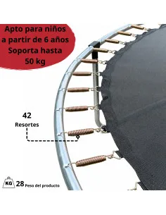 Trampolín Brincolín de 8 Pies Para Niños Postes Acolchados de Acero Galvanizado Soporta hasta 50 kg Joykoo - 1 2