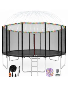 Trampolín Brincolín de 16 Pies Para Niños Luz y Agua Tubos de Acero Galvanizado Soporta hasta 190 kg Joykoo - 1