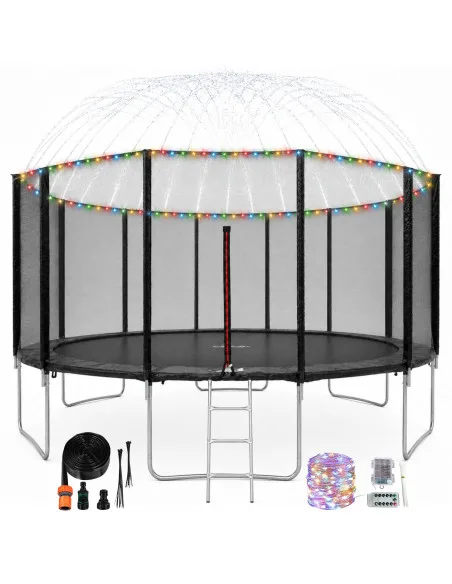 Trampolín Brincolín de 16 Pies Para Niños Luz y Agua Tubos de Acero Galvanizado Soporta hasta 190 kg | Joykoo Tienda Oficial