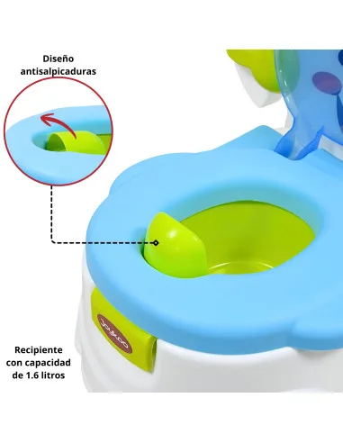Baño Entrenador para Niños con Porta Rollo de Papel Recipiente de 1.6 L Sistema Anti Salpicaduras | Joykoo Tienda Oficial